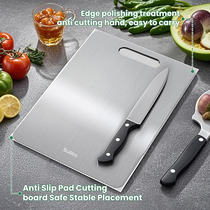 2 Pack Titanium Cutting Board, 100% Pure Titanium Cutting Boards - Image 4
