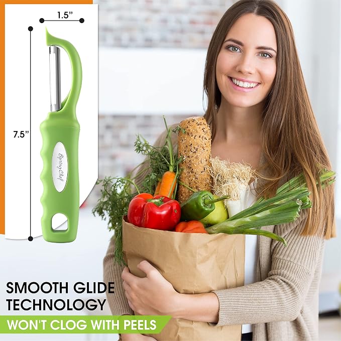 Spring Chef Premium Swivel Vegetable Peeler, Soft Grip Handle and Ultra Sharp - Image 3
