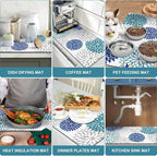 Findosom 2PCS 17" x 32" Dish Drying Mat & 24" x 5.5" Sink Splash Guard - Image 6