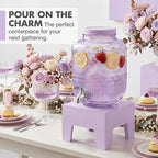 Beverage Dispenser 1 Gallon, Glass Drink Dispenser - Image 2