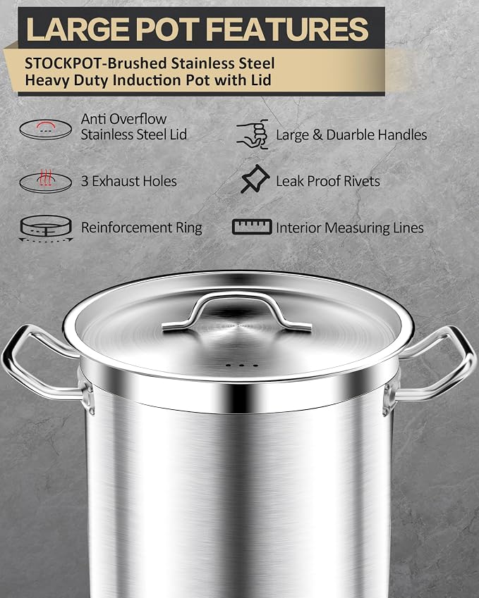 STOCKPOT Commercial Grade Large Stock Pots - Image 4