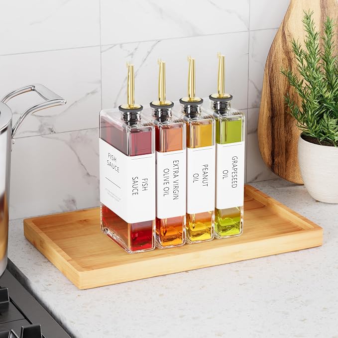 New England Stories Kitchen Cooking Oil Dispenser Set, Olive Oil and Vinegar - Image 2