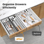 Smgmg Silverware Drawer Organizer, 2 Pack 14.7" X 6.1" X 2" Utensil Organizer - Image 4
