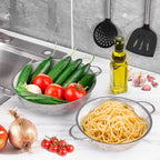 E-far Stainless Steel Colander, 3-Quart Micro-Perforated Metal Colander Strainer - Image 5
