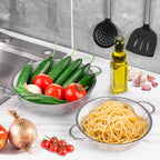 E-far 5-Quart Stainless Steel Colander, Micro-Perforated Metal Colander Strainer - Image 4