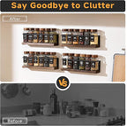 4-Tier Wall Mount Spice Rack Organizer- Screw/Adhesive Mount, 11.6”L x 2.4”W x - Image 5