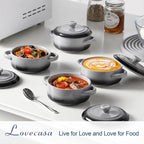 LOVECASA Mini Cocotte with Lid, 12 OZ Small Casserole Dish - Image 2