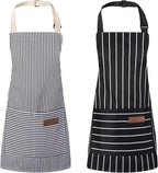 2 Pack Stripes Kids Apron, Kids Cooking Aprons by XLSXEXCL