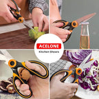 Acelone Kitchen Shears, Premium Heavy Duty Shears Ultra Sharp Stainless Steel - Image 4