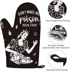 Funny Oven Mitts and Pot Holders Sets Black Kitchen Accessories Cute Kitchen - Image 3