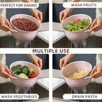 Metal Colander 5 Quart Powder Coated Self-draining Metal Strainer - Image 6