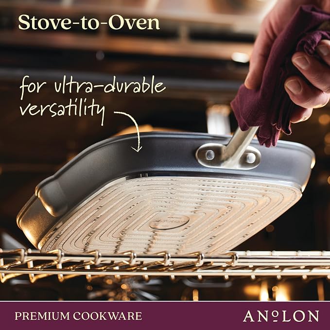 Anolon Accolade Forged Hard Anodized Nonstick Square Grill Pan/Griddle - Image 2