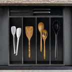 VaeFae Bamboo Silverware Organizer, Utensil Holder - Image 5