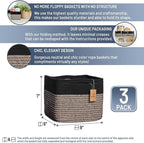 NaturalCozy Storage Cubes 9”x9”x7”Cotton Rope Woven Baskets - Image 2