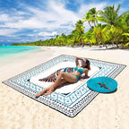 WIWIGO Beach Blanket Waterproof Sandproof Beach Mat 79" X 83"/10'x9'for 2-8 - Image 5