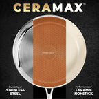Gotham Steel Ceramax 12 Pcs Tri Ply Hybrid Stainless Steel Cookware Set - Image 2