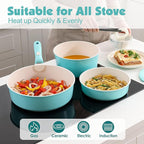 SENSARTE 24 Piece Ceramic Pots and Pans Set, Nonstick Detachable Handle Cookware - Image 6