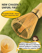 Bamboo Matcha Whisk Set with 2-pack 100% Natural Bamboo matcha Whisk, Tea Scoop - Image 5