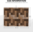 Brown Beige Dish Drying Mat Parquet Pattern Wooden Style Drying Rack Pad - Image 3