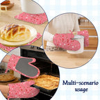 Pink Christmas Candy Cane Pot Holders and Oven Mitts Set Silicone Stars Kitchen - Image 6
