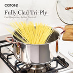 CAROTE 21pcs Tri-Ply Stainless Steel Cookware Set, Pots and Pans Set, Non Toxic - Image 7