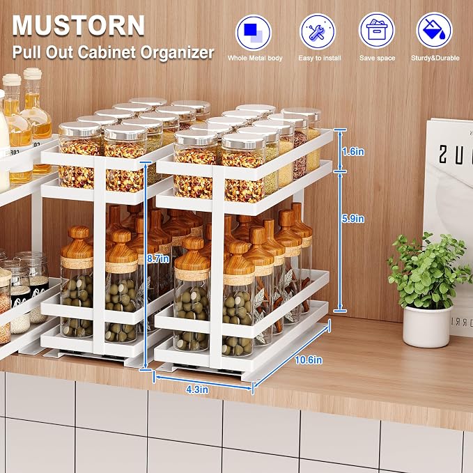 Mustorn Pull Out Spice Rack Organizer - Image 2