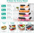 YORY 7 cup Plastic Food Storage Containers - Image 3