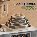 26 Pcs Pots and Pans Set Non Stick, Ceramic Cookware Set Non Toxic - Image 4
