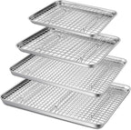 P&P CHEF 16 + 12.5 + 10.4 + 9 Inch Baking Sheet and Rack Set, Oven & Dishwasher by PPCHEF