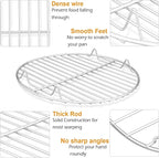 P&P CHEF Round Cooking Rack, Fits Air Fryer/Stockpot/Pressure Cooker/Round Cake - Image 3