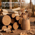 Spardar Wooden Spoons for Cooking, Spoon Rest, 4.2" Utensil Holder, and - Image 2