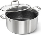 MICHELANGELO Tri-ply Stainless Steel Stock Pot, Heavy Duty Stockpot by Michelangelo