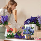 Thyle Blue Hydrangea Paper Towel Holder Summer Hydrangea Kitchen Decor Metal - Image 2