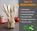 ECOSALL Healthy Wooden Spoons For Cooking Set of 6. Safe and Reliable Cooking - Image 4