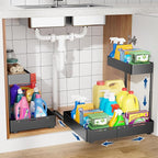 2 Pack Under Sink Organizer, Insputer 2 Tier Under Cabinet Storage Expandable by Insputer