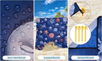 WIWIGO Beach Blanket Waterproof Sandproof Beach Mat 79" X 83"/10'x9'for 2-8 - Image 3