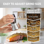 Home EC Original Stainless Steel Sea Salt and Pepper Grinder Set of 4 - Image 2