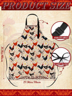 Geetery 4 Pcs Chicken Aprons for Women Rooster Print Apron Waterproof - Image 3