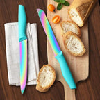 Marco Almond Knife Block Set, Knife Set Rainbow Color, 14 Piece Stainless Steel - Image 5