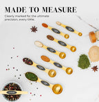 Magnetic Measuring Spoons Set – Stainless Steel Gold Measuring Spoons - Image 4