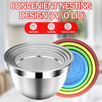DUTZUN Mixing Bowls with Strainer, Mixing Bowl with Lids Set, Stainless Steel - Image 4
