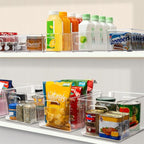 Tiawudi Set of 10 Clear Plastic Storage Bins, 4 Large and 6 Small Stackable - Image 6