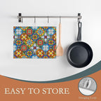 Mexican Tile Dish Drying Mat, Boho Tradicion Drying Rack Pad Countertop Dishes - Image 3