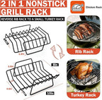 Roasting Rack for Turkey, Non-Stick Safe Coating Heavy-duty Turkey Rack for - Image 2