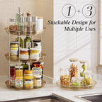 LAMU 2 Pack 2 Tier Lazy Susan Turntable Organizer 10.6'' Rotating Spice Rack - Image 4