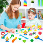 Dough Tools for Kids，40pcs Basic Dough Play Toys Includes Cutters, Rolling Pins - Image 7