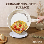 BECIGAR 8pcs Ceramic Pots and Pans Set, Non Stick Cookware Set, Detachable - Image 3