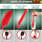 Patelai 2 Pieces Silicone Jar Spatula Long Handle Non-stick Rubber Scraper Heat - Image 5