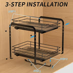 BOIVSHI 2-Tier Spice Rack, Pull Out Spice Racks Organizer - Image 5