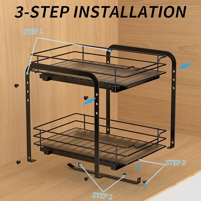 BOIVSHI 2-Tier Spice Rack, Pull Out Spice Racks Organizer - Image 5